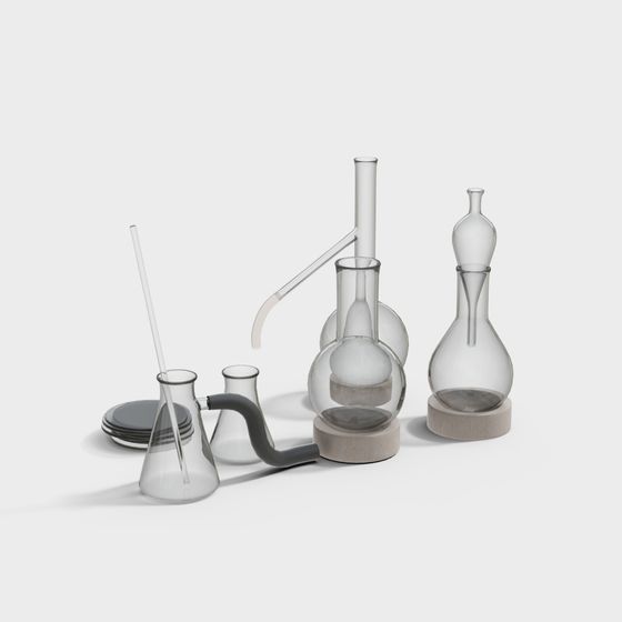 Minimalist Laboratory Glassware Set 3D model