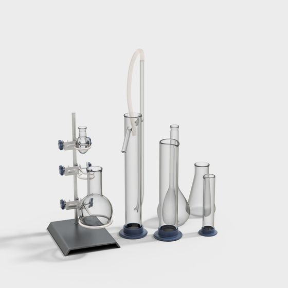Low-Polygon Glass Laboratory Equipment 3D model