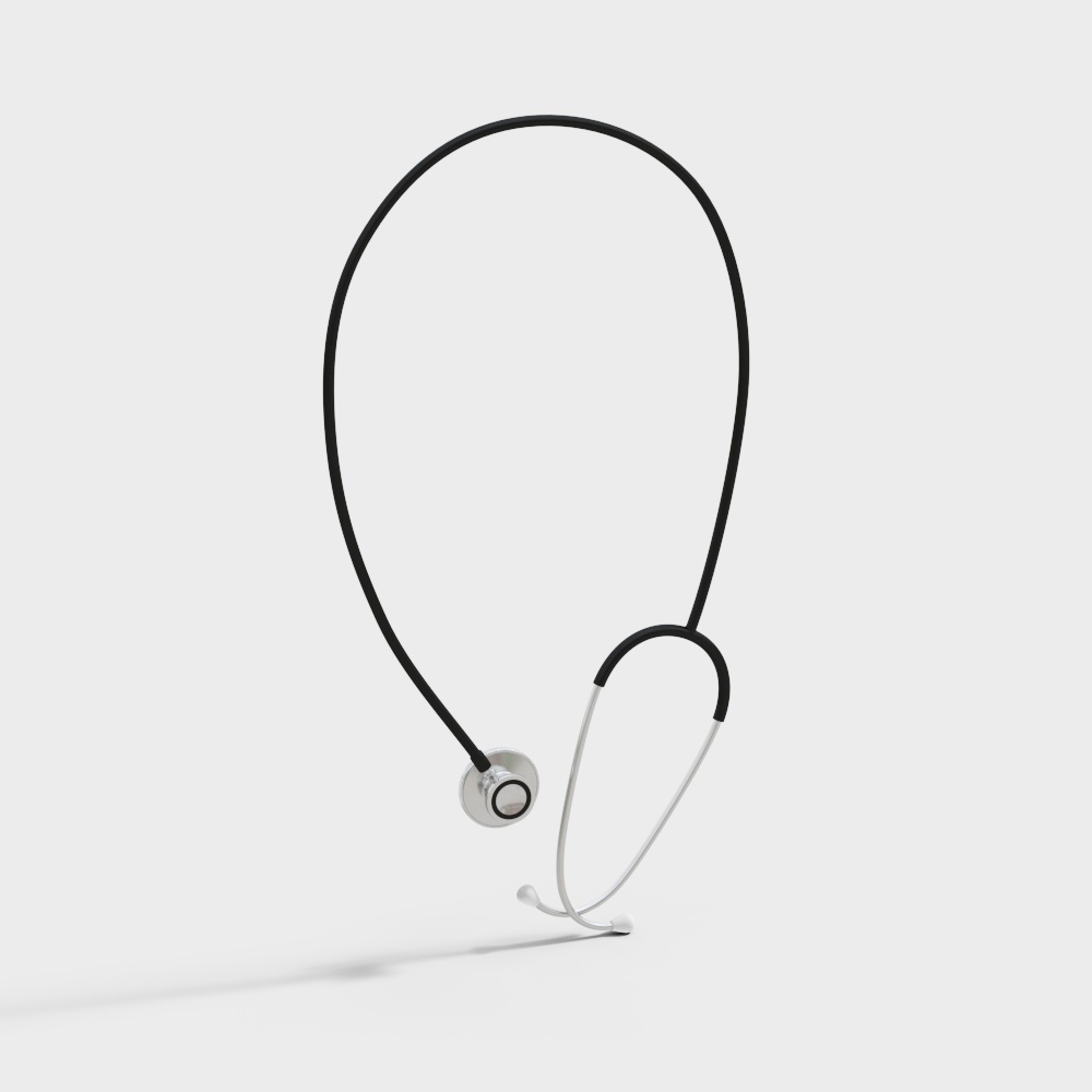 Elegant Low-Poly Stethoscope 3D model for Medical Applications