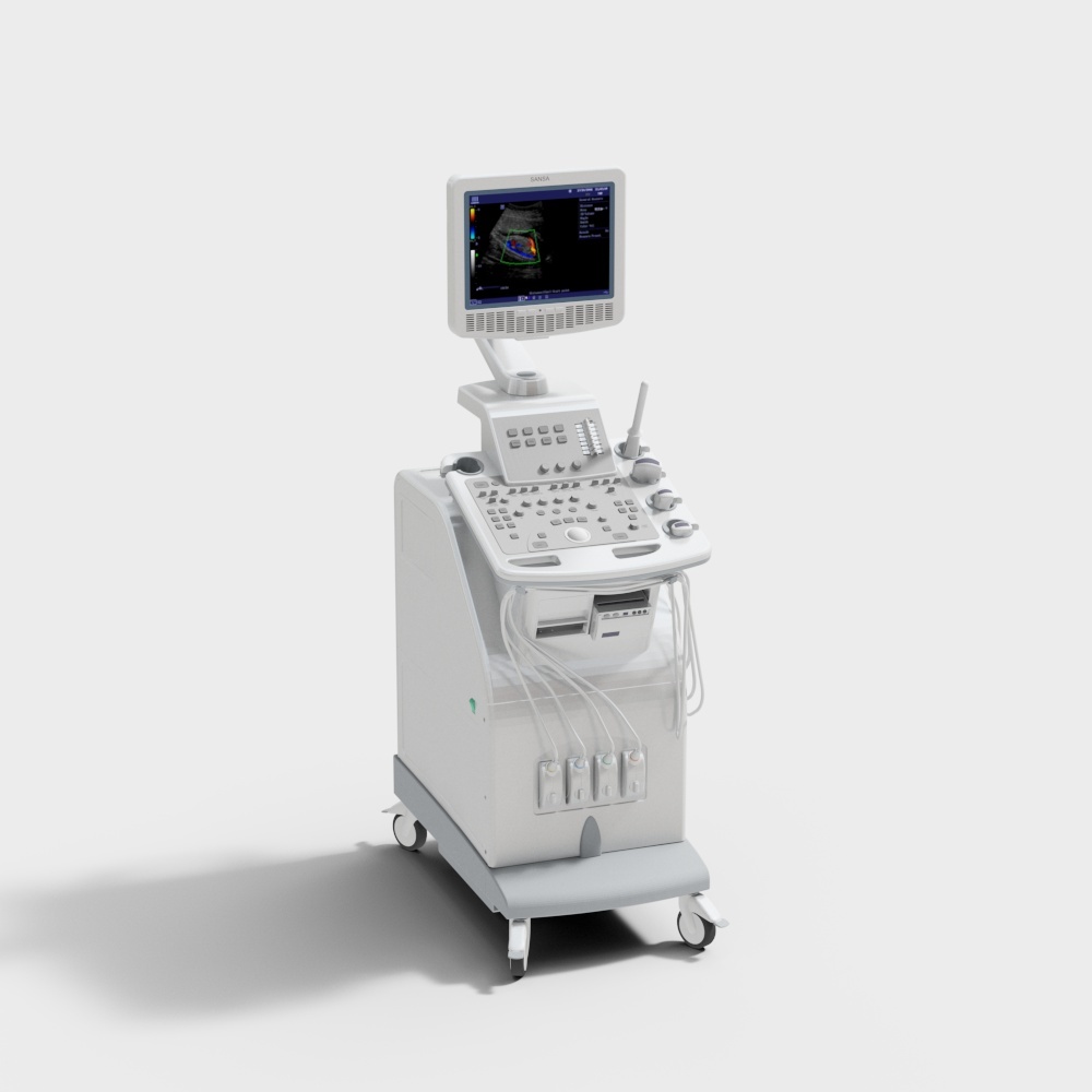 Realistic Ultrasonic Diagnostic Device 3D model