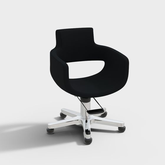 Modern Black Barber Chair 3D Model for Salons
