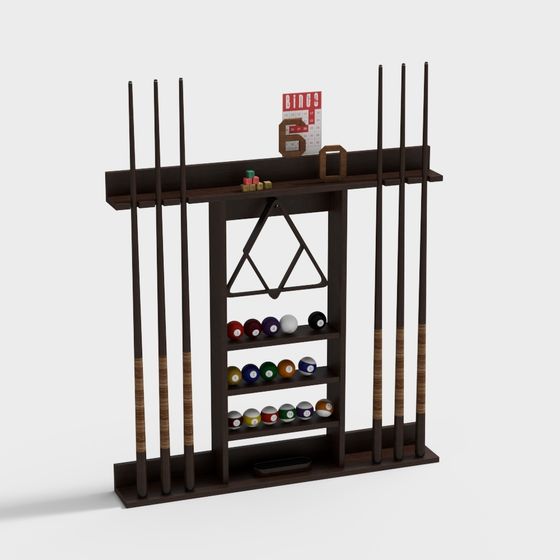 Modern Billiard Stand 3D Model in Sleek Black