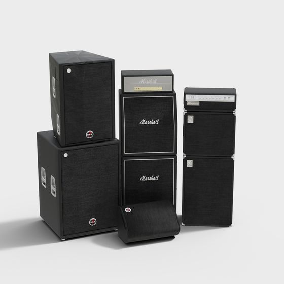 Black Modern Stage 3D Model