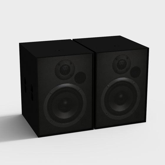 Black Audio Speaker 3D model for Various Projects