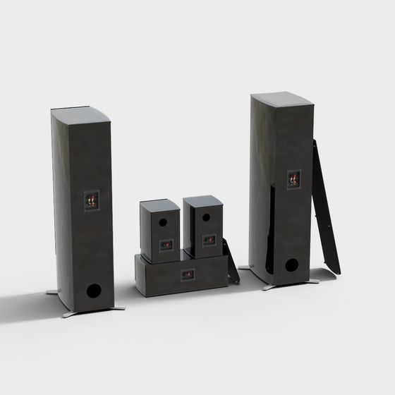 Stylish Audio System 3D Model for Modern Design