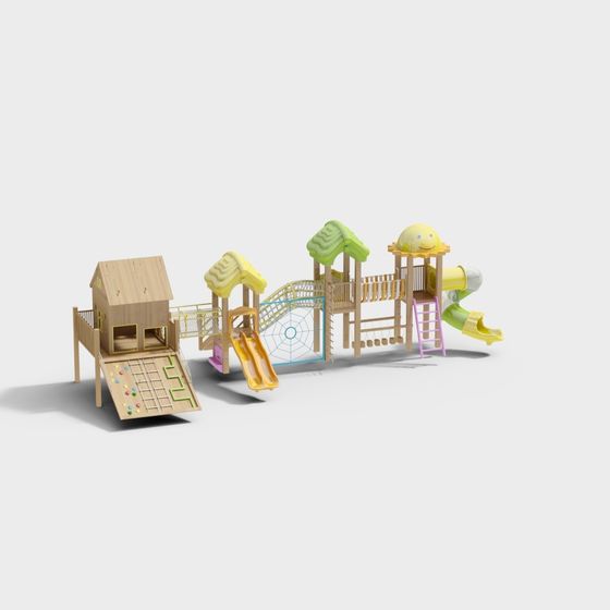 Vibrant Kids' Play Park 3D model for Fun Spaces