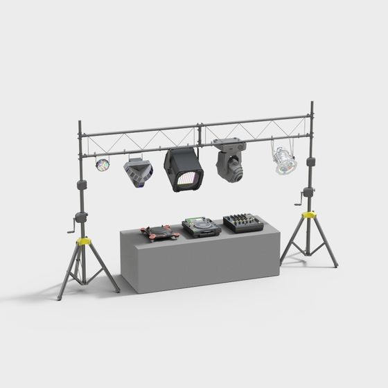 Stylish DJ Stage 3D model for Creative Projects