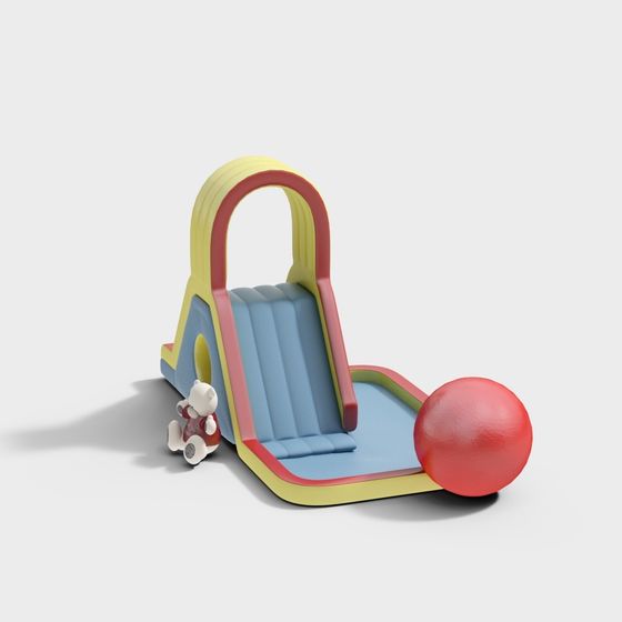 Vibrant Bouncy Castle Slide 3D model