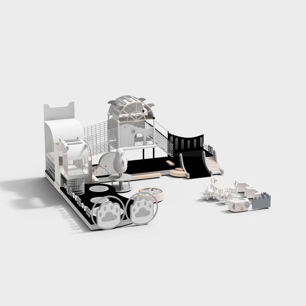 City Cat Paradise 3D Model – Low-Poly Urban Scene