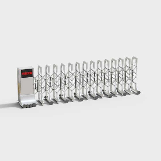 Futuristic Electric Retractable Gate 3D model for Modern Projects