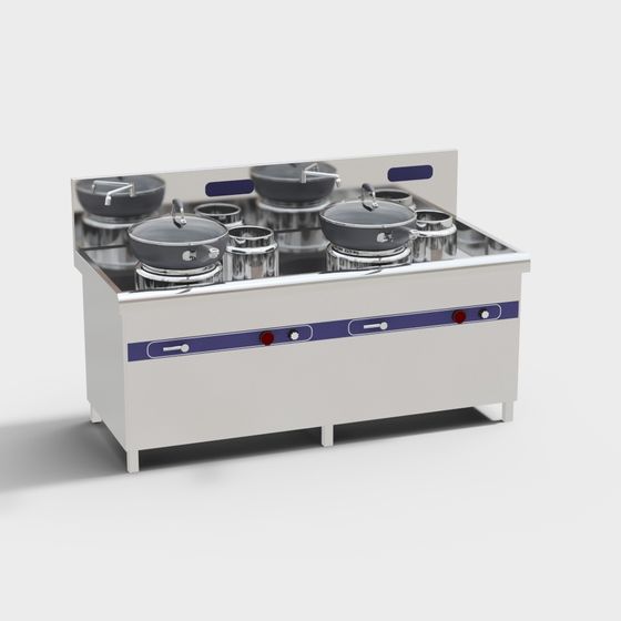 Stylish Commercial Gas Stove 3D Model for Creative Projects