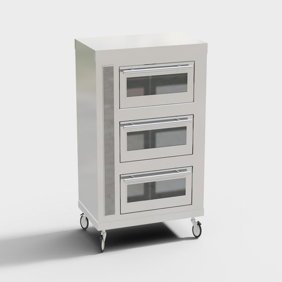Stylish Low-Poly Mobile File Cabinet 3D model