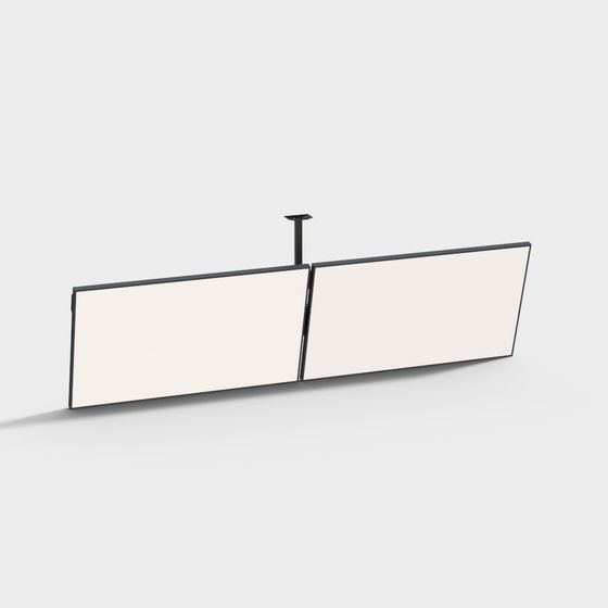 Sleek Dual-Screen Monitor 3D model