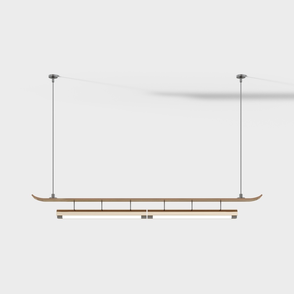 New Chinese style long metal strip chandelier