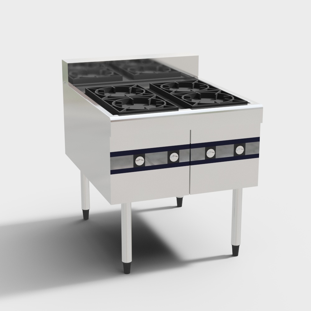 Modern Gas Stove 3D model for Kitchens