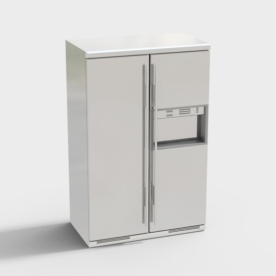 Modern Stainless Steel Refrigerator 3D model