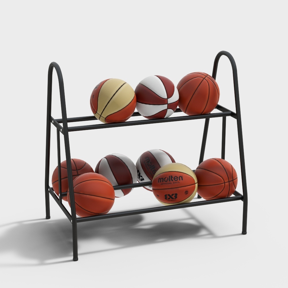 Low Polygon Basketball Rack 3D Model – Sporty Design