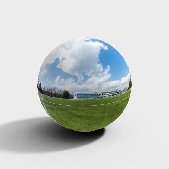 Mirror Earth 3D model in Tranquil Green Landscape