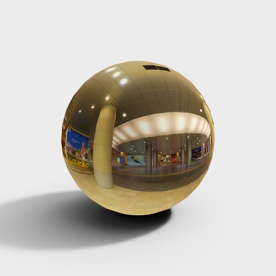 Golden Mirrored Sphere 3D model for Creative Projects