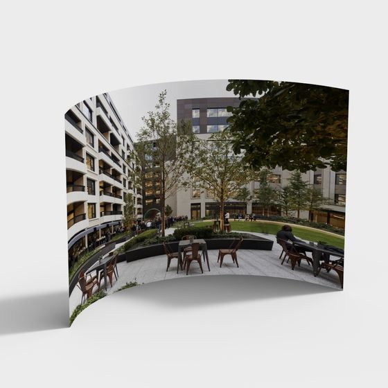 Vibrant Urban Courtyard 3D model