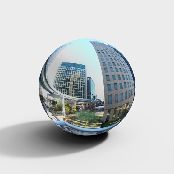 Urban Reflection Sphere 3D model for Creative Projects