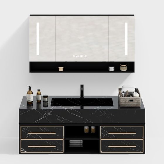Elegant Modern Bathroom Cabinet 3D model