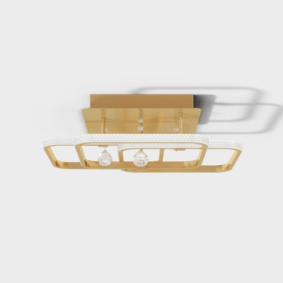 Elegant Low-Polygon Crystal Chandelier 3D model