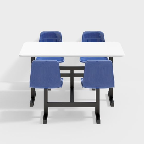 School Classroom Desk and Chair 3D model