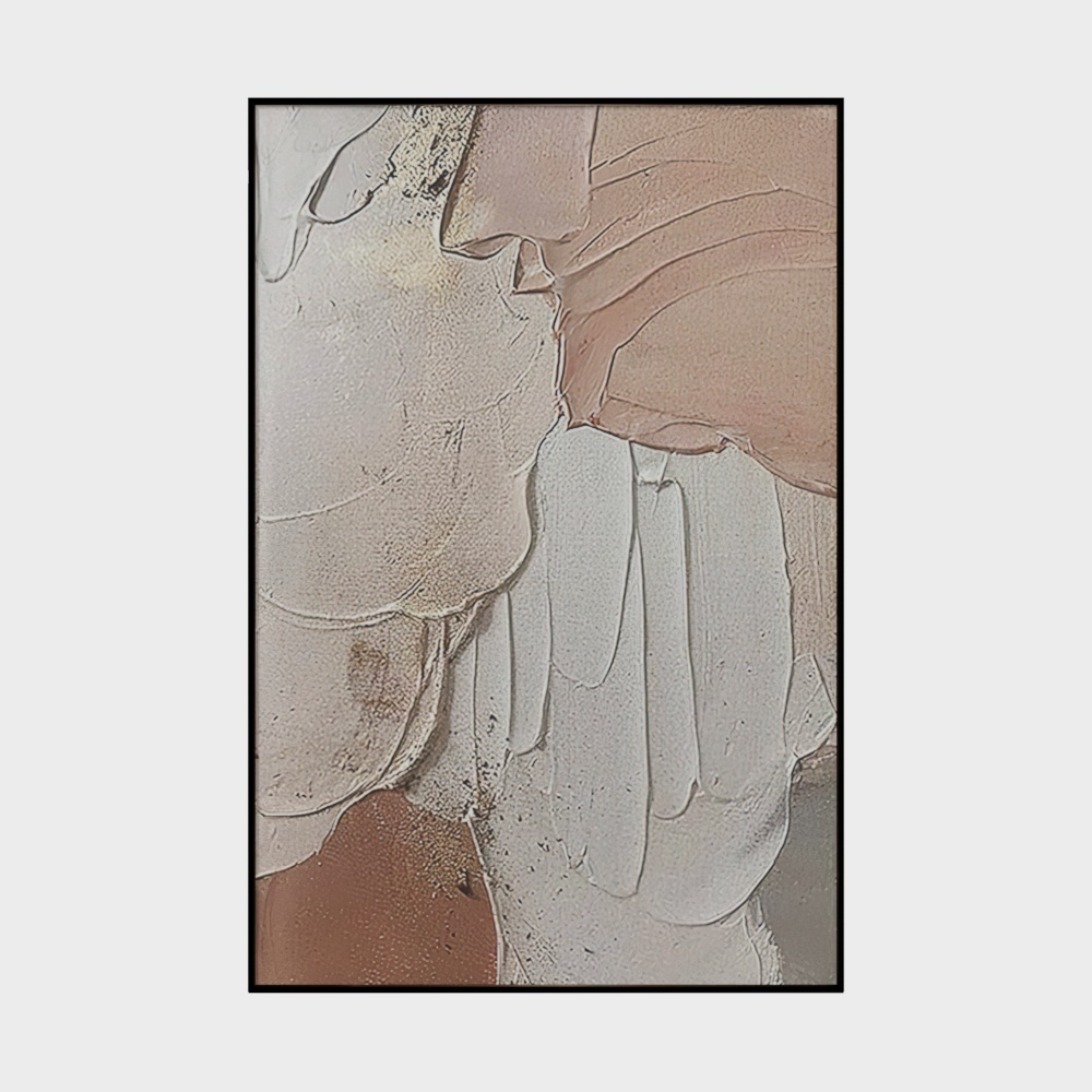 Modern Art Decorative Painting 3D Model in Black and Brown