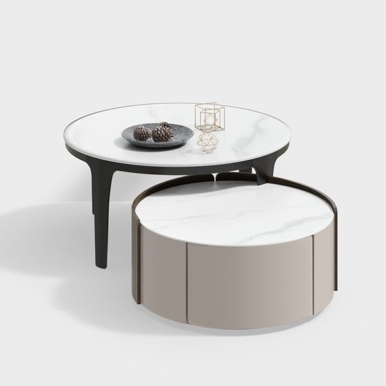 Modern Round Table Set 3D model
