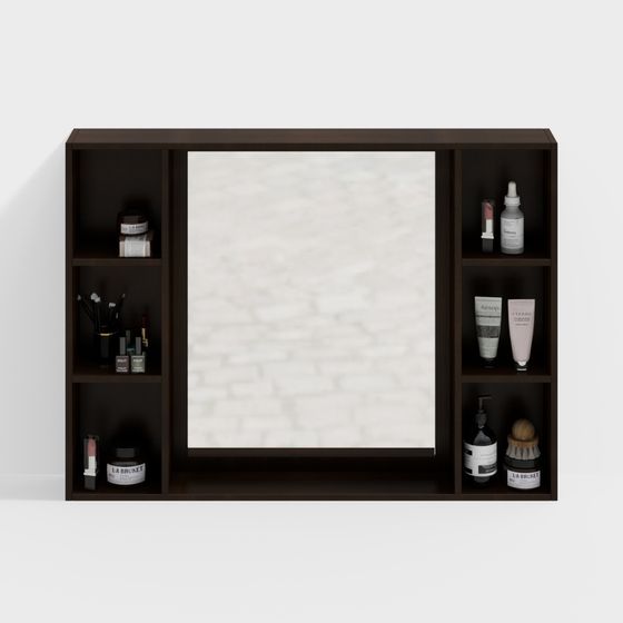 Elegant Bathroom Mirror Cabinet 3D model