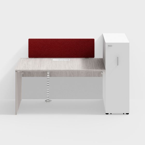 Modern Partition Desk 3D model for Office Spaces