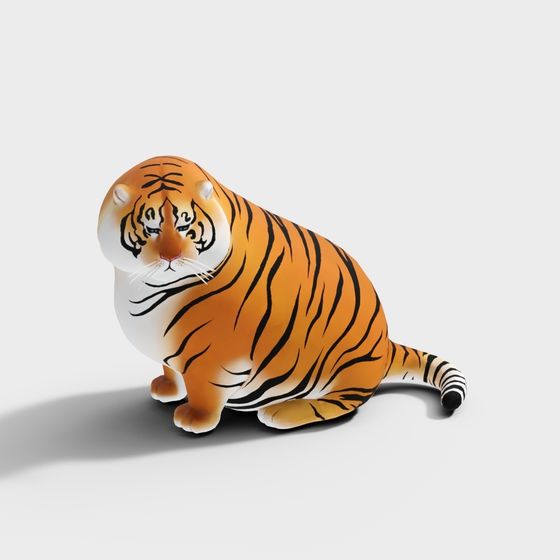 Charming Low-Poly Tiger 3D model for Creative Projects