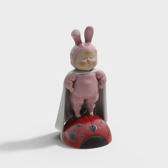 Charming Low-Poly Bunny Baby 3D Model