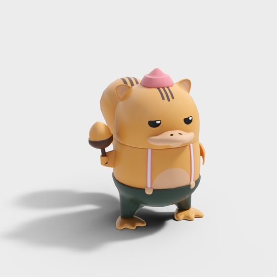 Adorable Cat Barista 3D Model