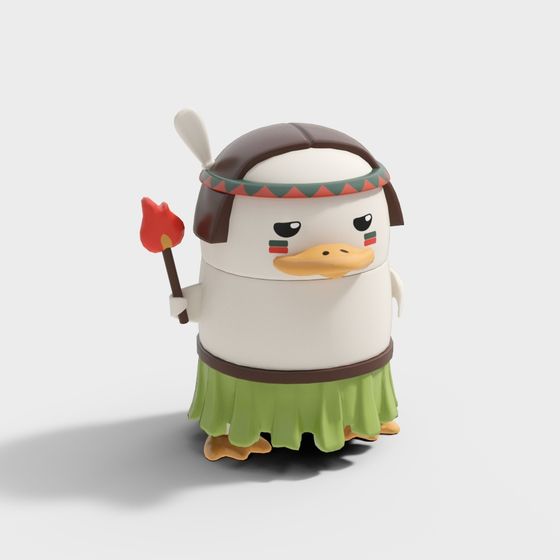 Adorable Torch Duck 3D model for Creative Projects