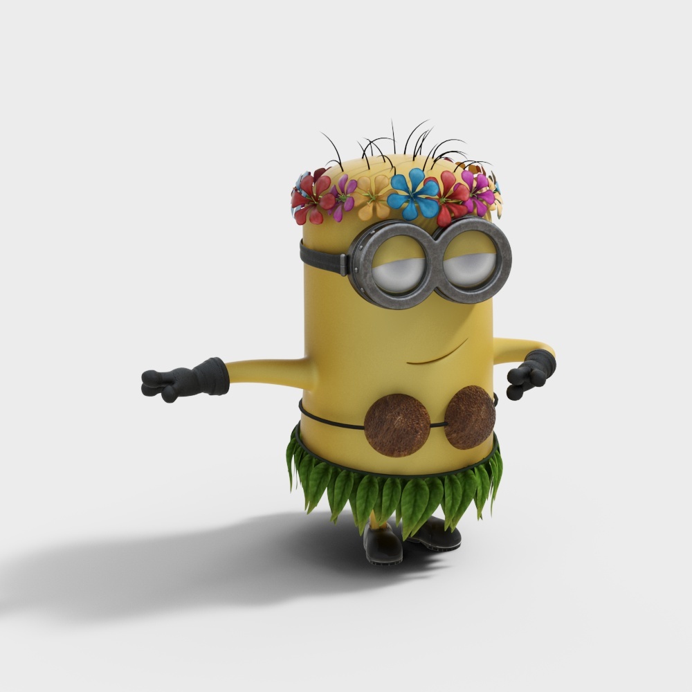 Vibrant Minion Luau 3D Model for Tropical Projects
