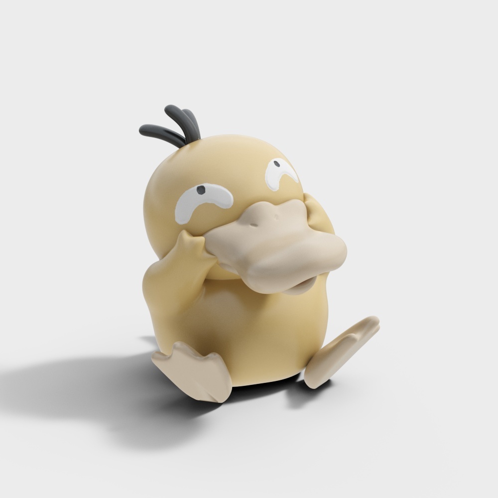 Charming Low-Poly Yellow Duck 3D Model – Playful Design