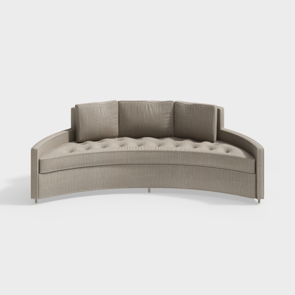 Elegant Curved Sofa 3D Model for Modern Spaces