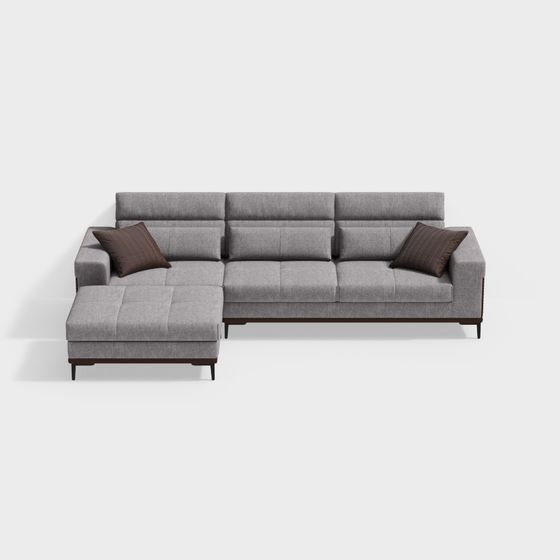 Urban Comfort Low-Poly Sofa 3D model