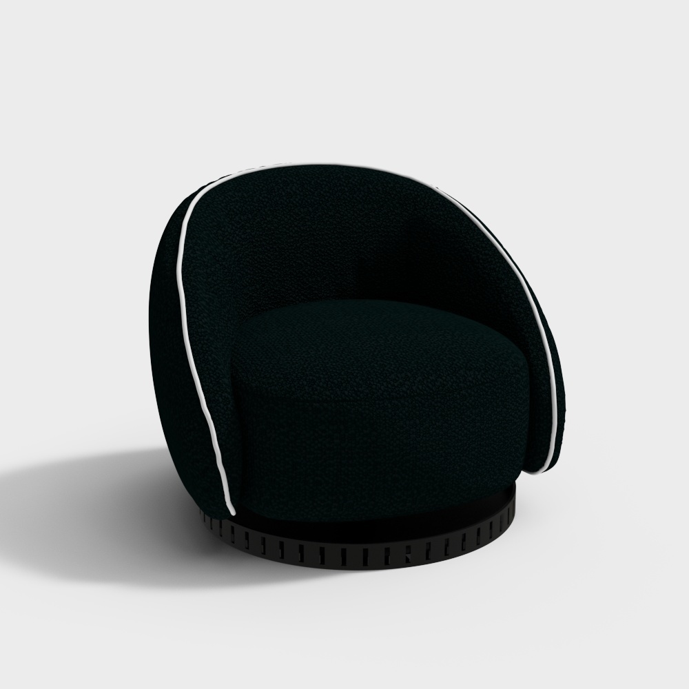 4-12-4 Little Yellow Horse Furniture + 4 Series + Leisure Bread Style Armchair with Rotating Function +4-12-5