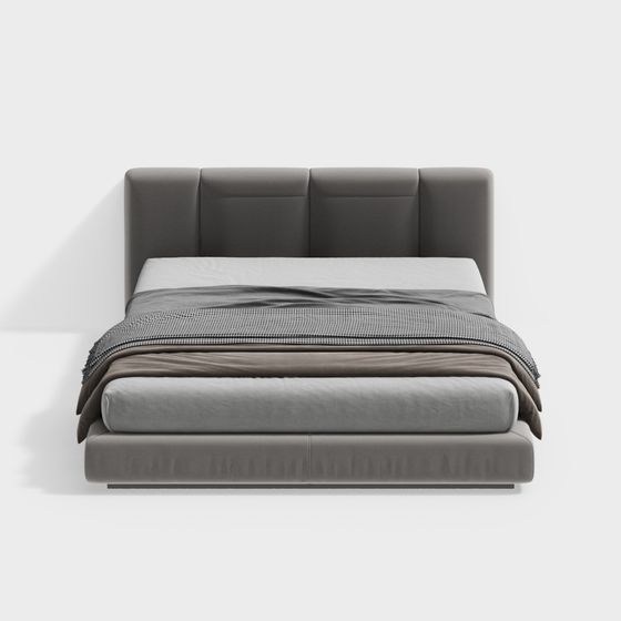 Stylish Low-Poly Bed 3D Model for Contemporary Spaces