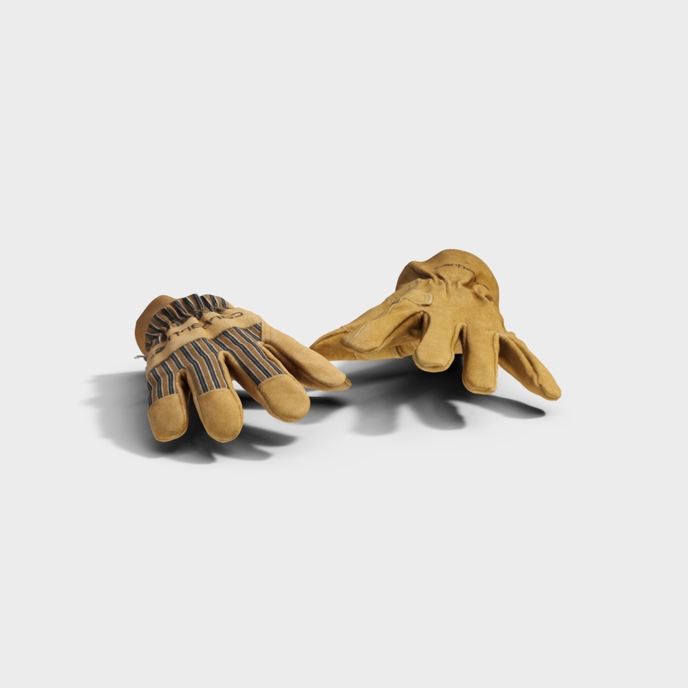 Highly Detailed Work Gloves 3D model