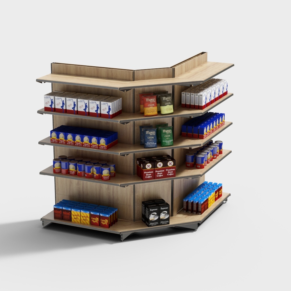 Wooden exterior corner shelves