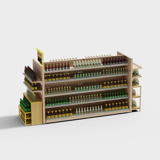 Stylish Low-Poly Wine Rack 3D model for Modern Spaces