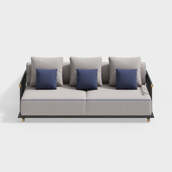 Stylish Modern Sofa 3D model for Contemporary Interiors