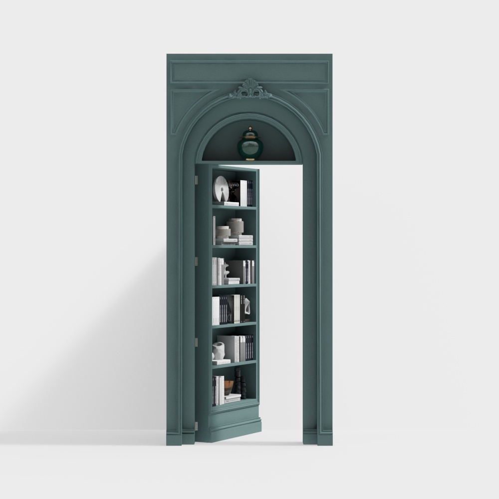 Vintage Bookshelf Door 3D model