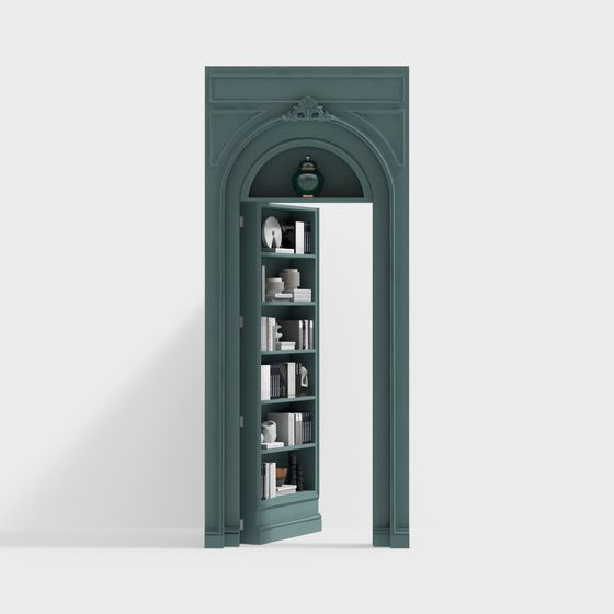 Vintage Bookshelf Door 3D model