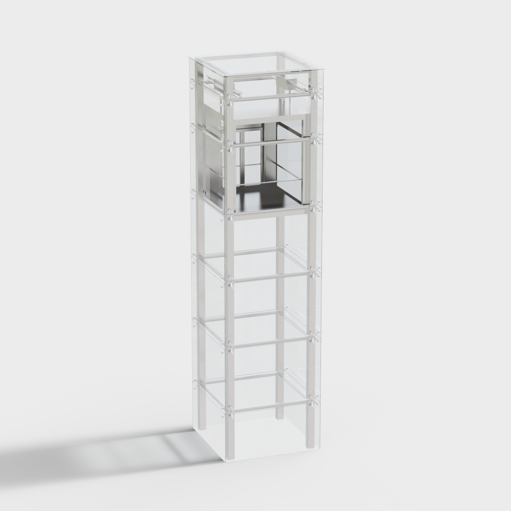 Transparent Display Cabinet 3D model for Modern Design