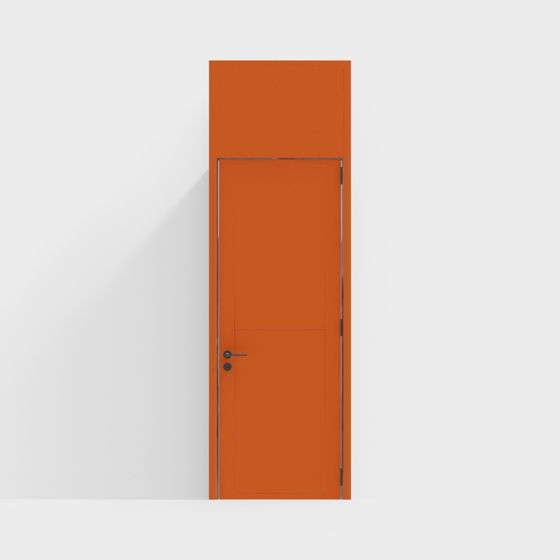 Orange Metal Framed Door 3D model